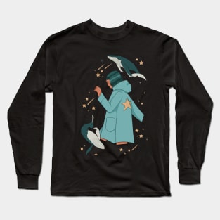 Whale Star Girl Long Sleeve T-Shirt